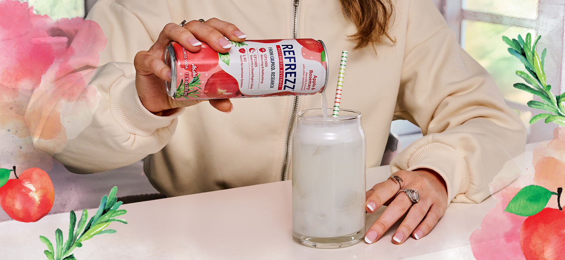 Postbiotic Wellness Soda - Apple Rosemary | Refrezz – REFREZZ